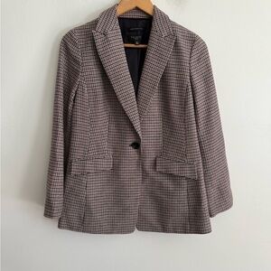 Talbots Women' Single Button Houndstooth Blazer